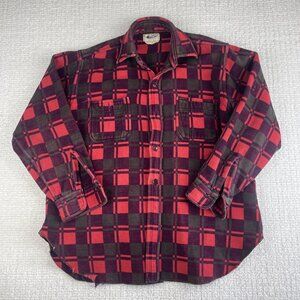 Vintage Champion Flannel Shirt Mens Size 15 1/2 Red 1970 Distressed Plaid (Read